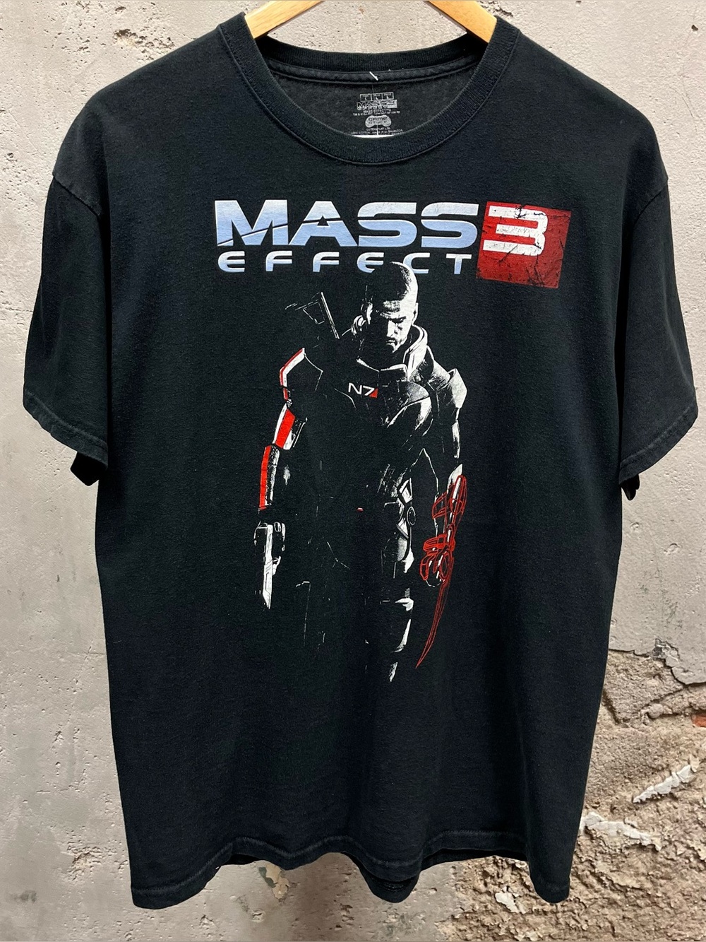 Mass Effect 3 Black Unisex Cut Y2K Video Game T-Shirt Large L 2012 Release